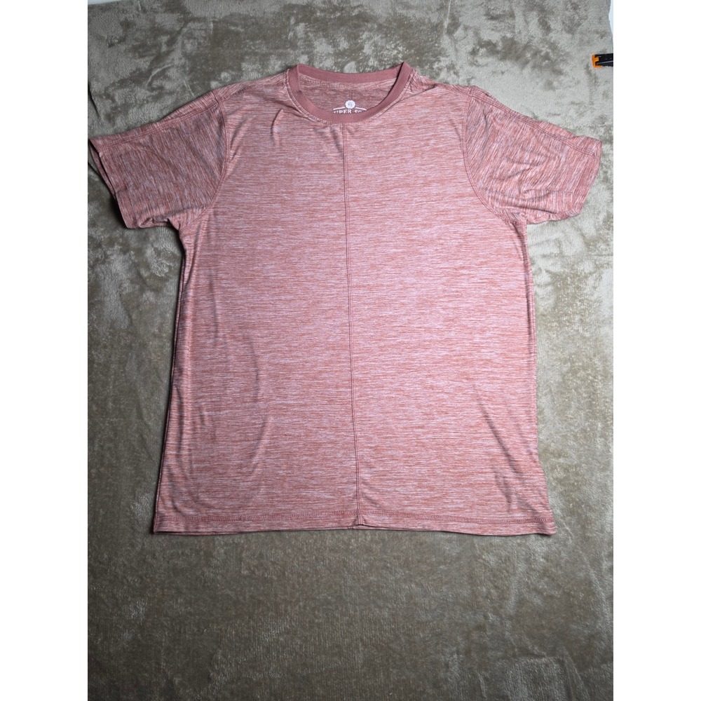 Raw Yarn Industries Mens Super Soft Heathered Salmon Pink T-Shirt Large